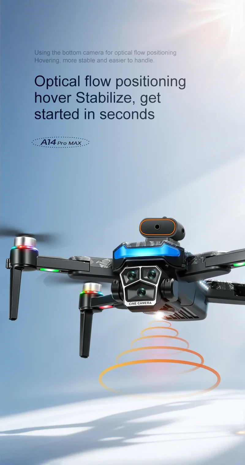 Xiaomi Drone A14Pro Max 8K HD Three Camera Brushless Optical Flow Obstacle Avoidance Foldable Quadcopter UAV Toys RC 20000M