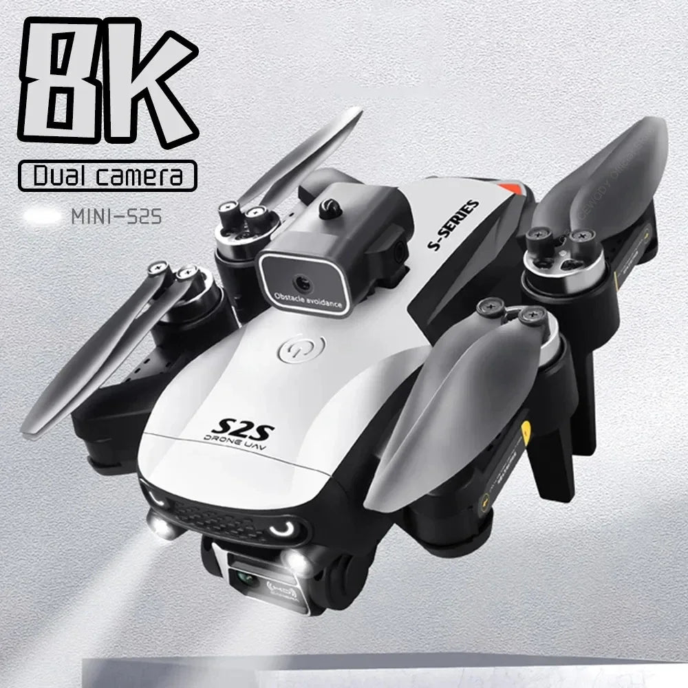 S2S Mini Drone – 4K/8K HD Camera, Brushless Motor, Foldable, Black