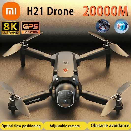XIAOMI H21 Drone 8K HD RC 20000M Professinal Dual Camera Brushless Optical Flow GPS Obstacle Avoidance Foldable Quadcopter Toys