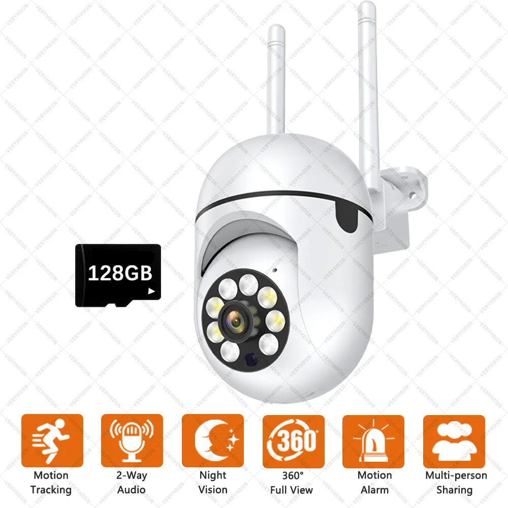 8MP WiFi PTZ Camera - Outdoor IP, 4X Zoom, AI Tracking, Night Color