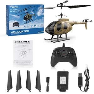 Vatos remote controlled helicopter camouflage 2.4GHz radio indoor RC helicopter toy one click takeoff for boy children adults
