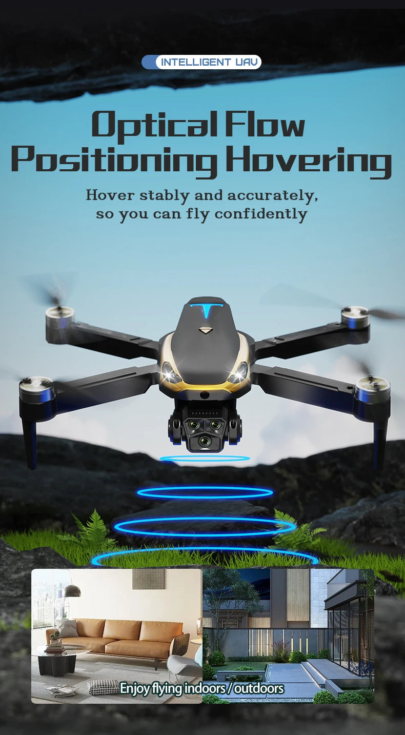 M8 PRO Drone – Brushless Motor, 2 Batteries, HD Camera, 360° Rolling, Black
