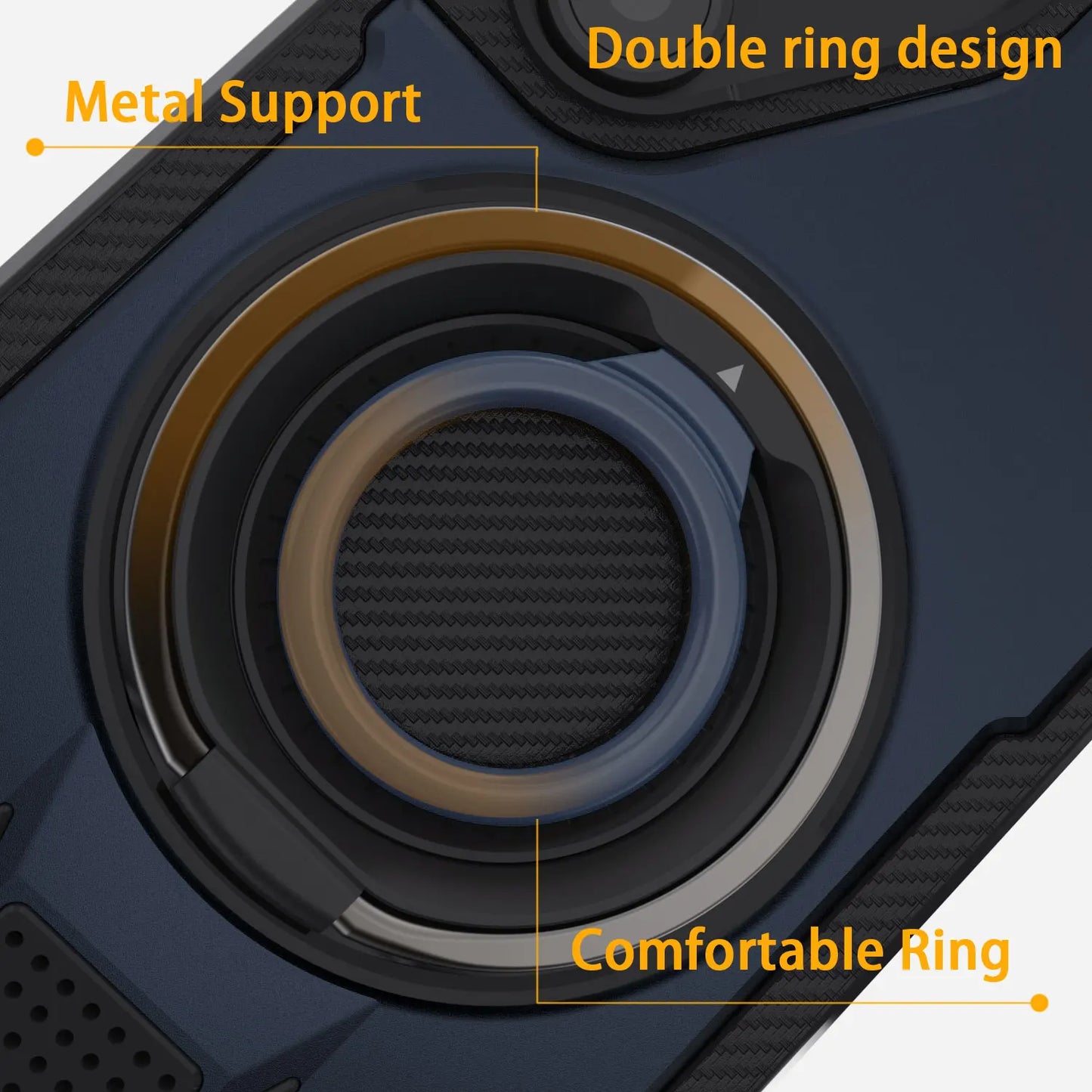 For Samsung Galaxy S25 S25 Plus S25 Ultra 5G Phone Case Hybrid Shockproof Double Ring Kickstand Rugged Cover Blue