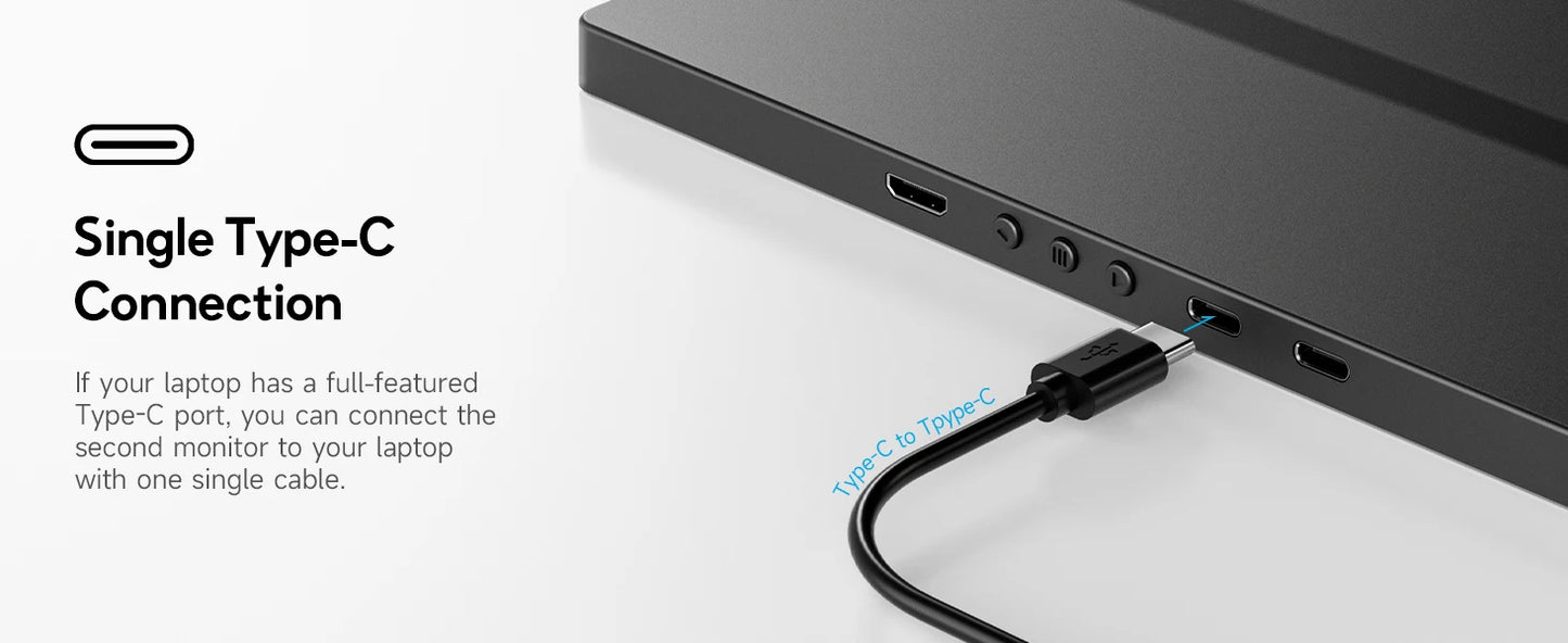 Dopesplay 14.1" Portable Laptop Monitor – FHD Dual/ Single Screen Extender