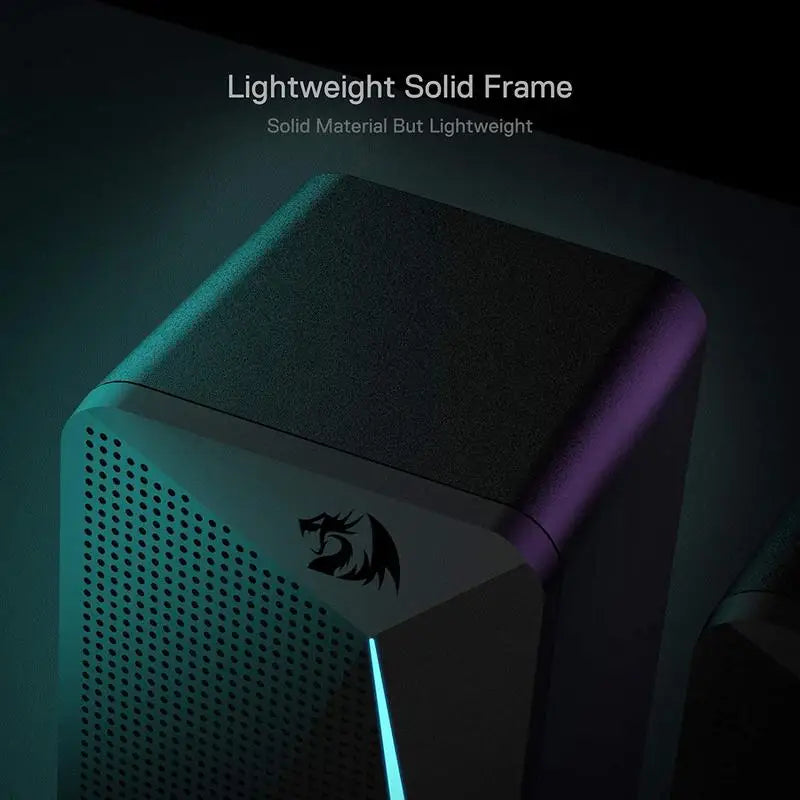 Redragon Speakers – GS510 RGB 2.0 Stereo, LED Lights, PC Desktop Black