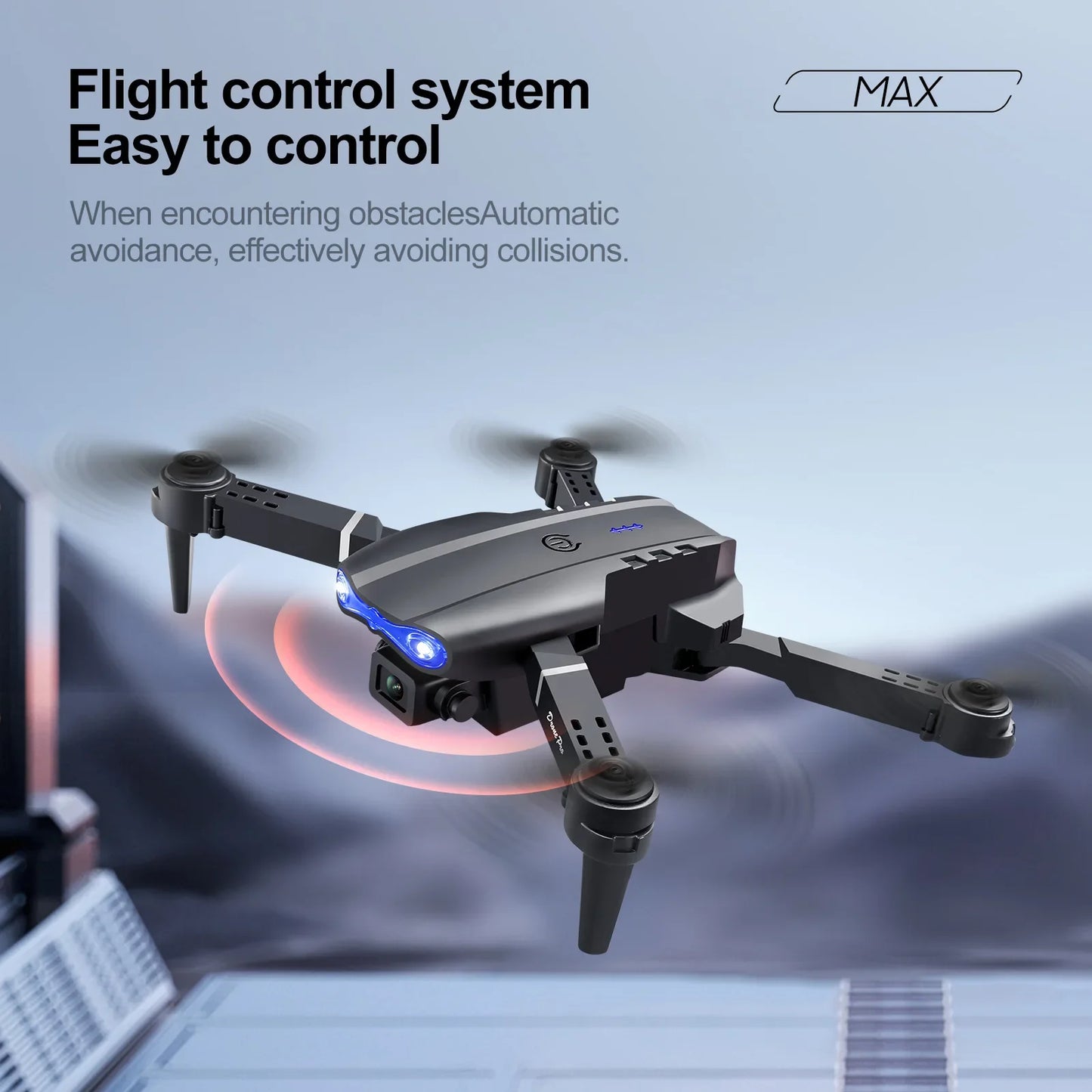 Black E88E99 GT Lighting Big Screen Control Mini Drone Dual Camera Optical Flow Fixed Height HD Aerial Photography Quadcopter