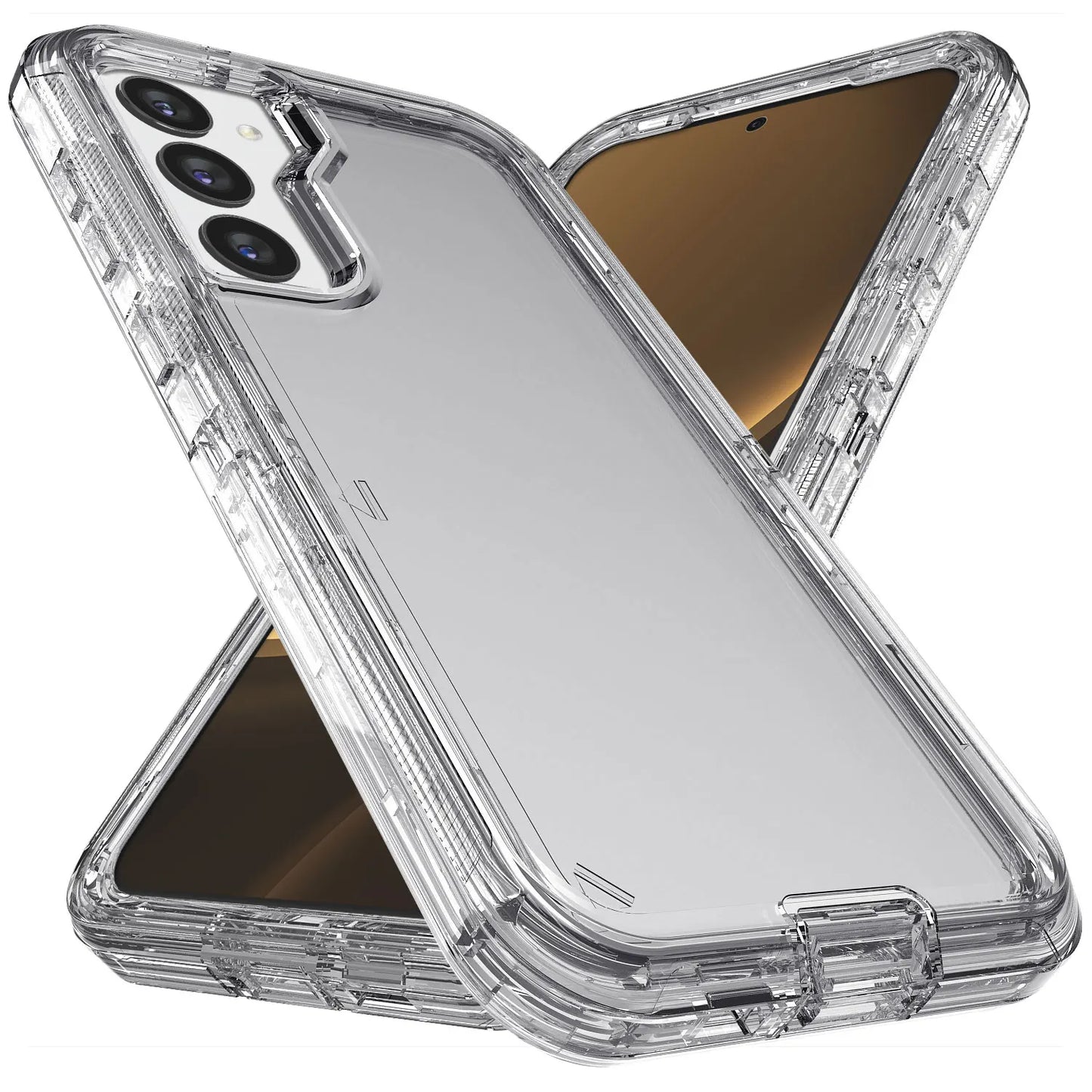 For Samsung Galaxy S23 S23 Plus S23 Ultra Crystal Clear Phone Case Shockproof Cover And 2pcs Tempered Glass Screen Protectors