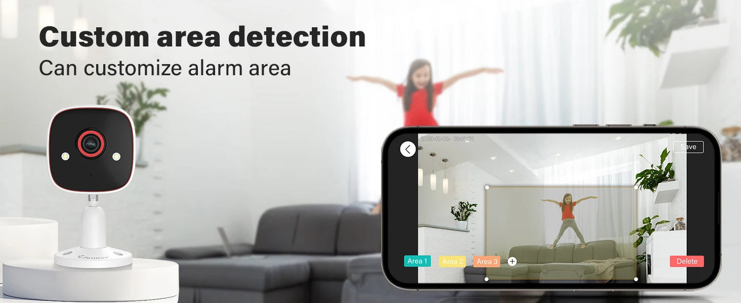 Jennov 2K Outdoor WiFi Camera – 3MP HD, 5GHz/2.4GHz, AI, Color Night Vision