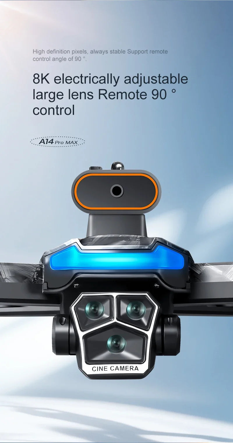Xiaomi Drone A14Pro Max 8K HD Three Camera Brushless Optical Flow Obstacle Avoidance Foldable Quadcopter UAV Toys RC 20000M