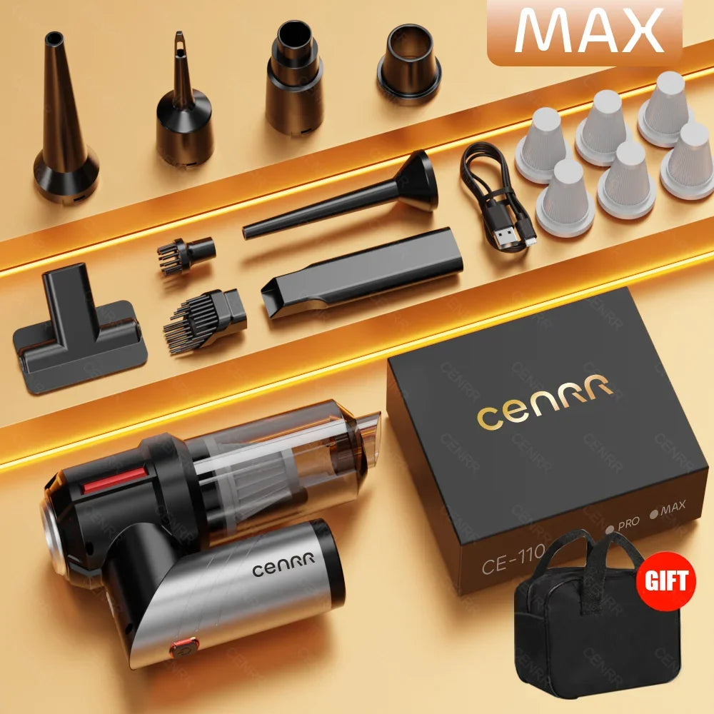 CENRR Car Vacuum Cleaner - High Pressure, Cordless, Mini Handheld Vac