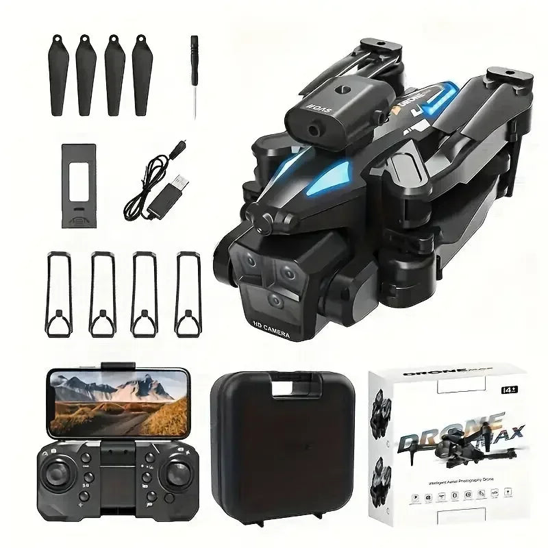 C10 RC Drone – 4K, 3 Cameras, WIFI FPV, Obstacle Avoidance, Black