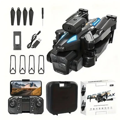 C10 RC Drone – 4K, 3 Cameras, WIFI FPV, Obstacle Avoidance, Black