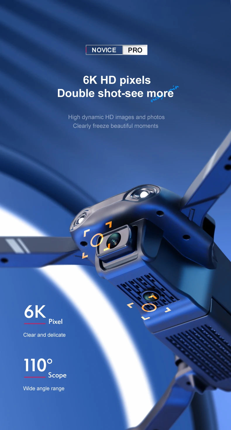 V13 Mini Drone – 4K HD, 1080P Dual Camera, 2.4G WIFI, Foldable, Black
