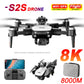 S2S Mini Drone – 4K/8K HD Camera, Brushless Motor, Foldable, Black