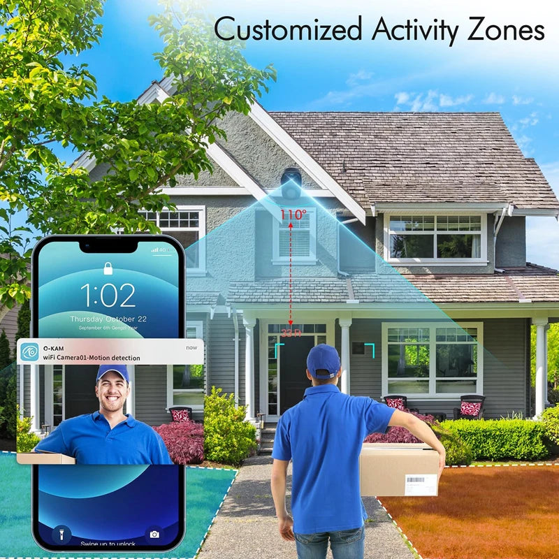 HEIYOUCAM 2K Wireless Outdoor Camera – Battery, Night Vision, Alexa, Black