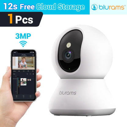 Blurams 2K HD Baby Monitor Camera – Motion Detection, 360° View, White