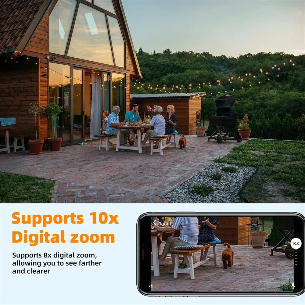8MP E27 Bulb Camera - WiFi PTZ, 10X Zoom, AI Tracking, Night Vision
