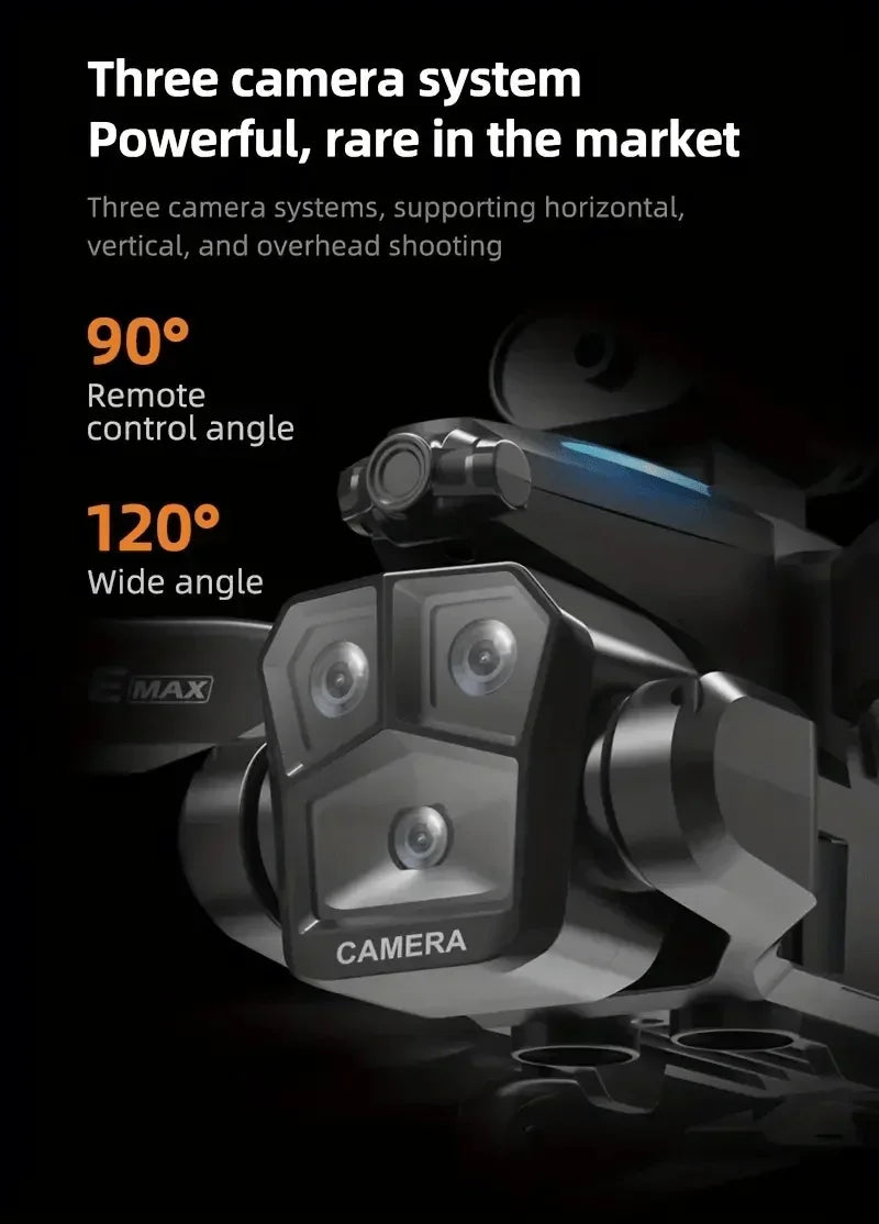 C10 RC Drone – 4K, 3 Cameras, WIFI FPV, Obstacle Avoidance, Black