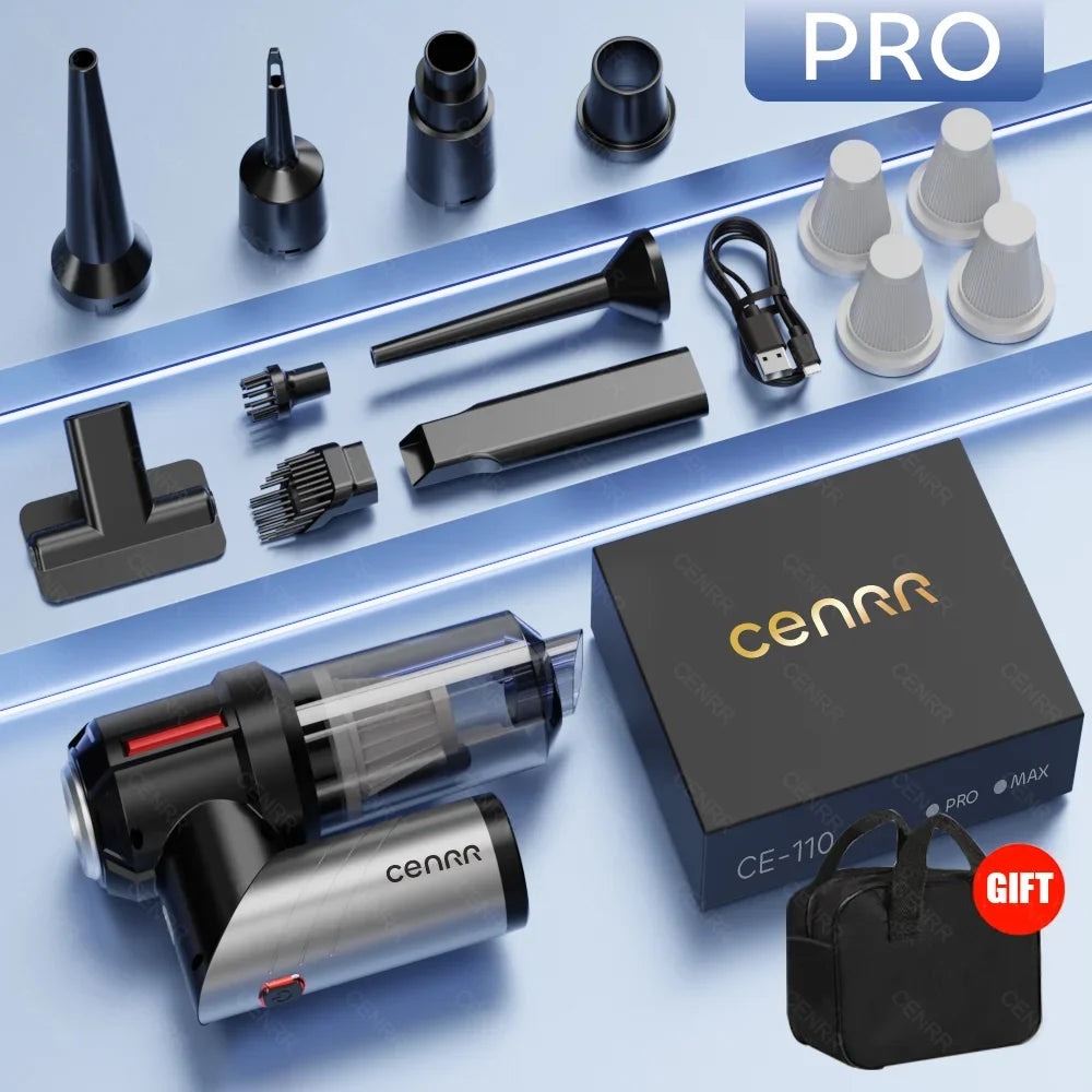 CENRR Car Vacuum Cleaner - High Pressure, Cordless, Mini Handheld Vac