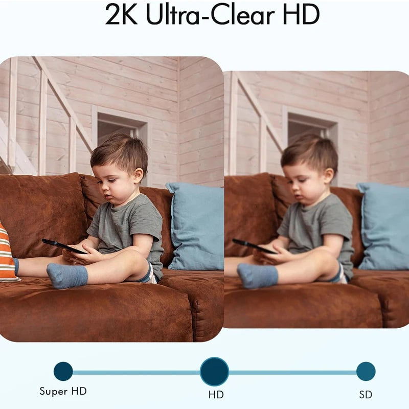 HEIYOUCAM 2K Wireless Outdoor Camera – Battery, Night Vision, Alexa, Black