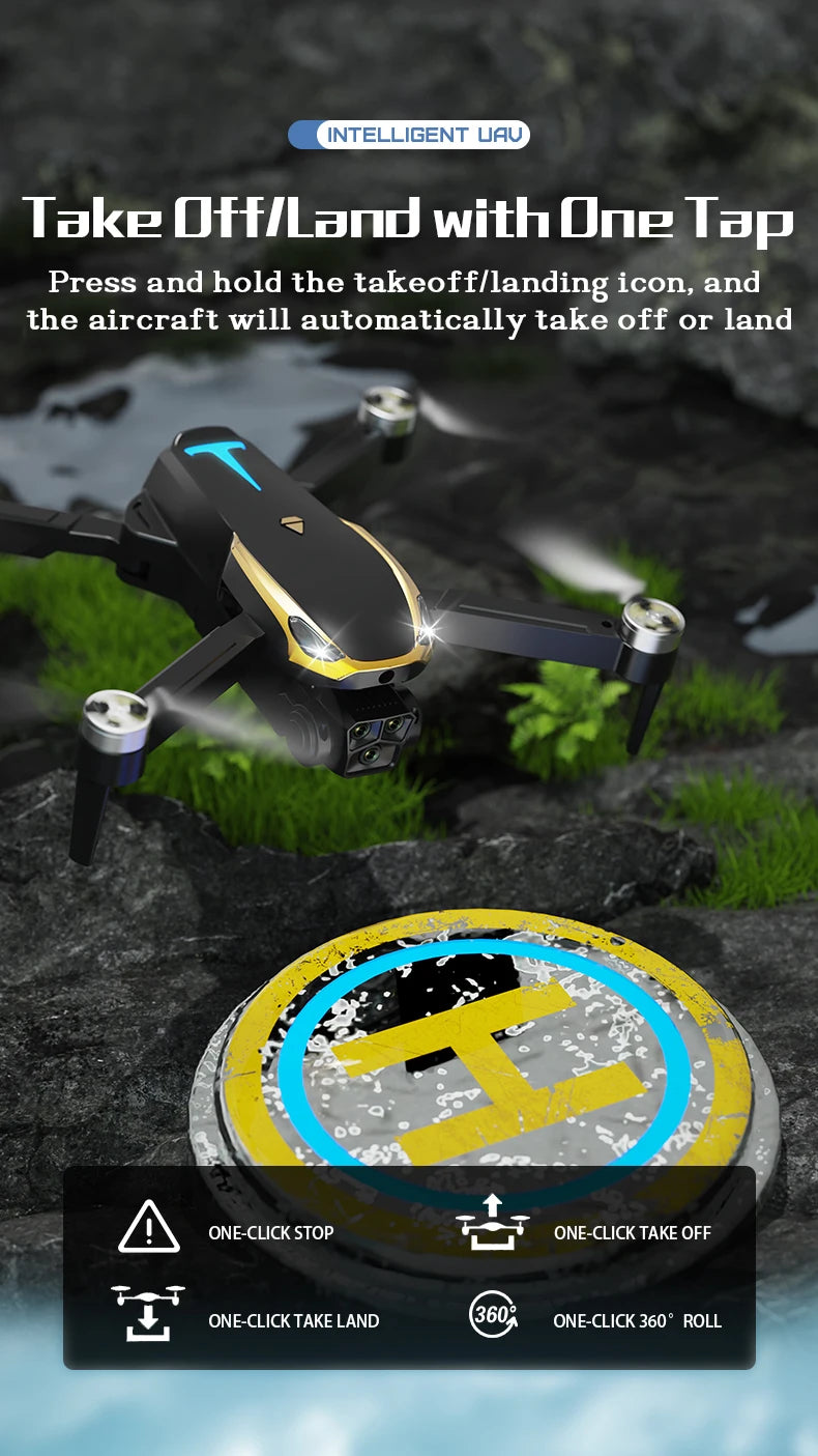 M8 PRO Drone – Brushless Motor, 2 Batteries, HD Camera, 360° Rolling, Black