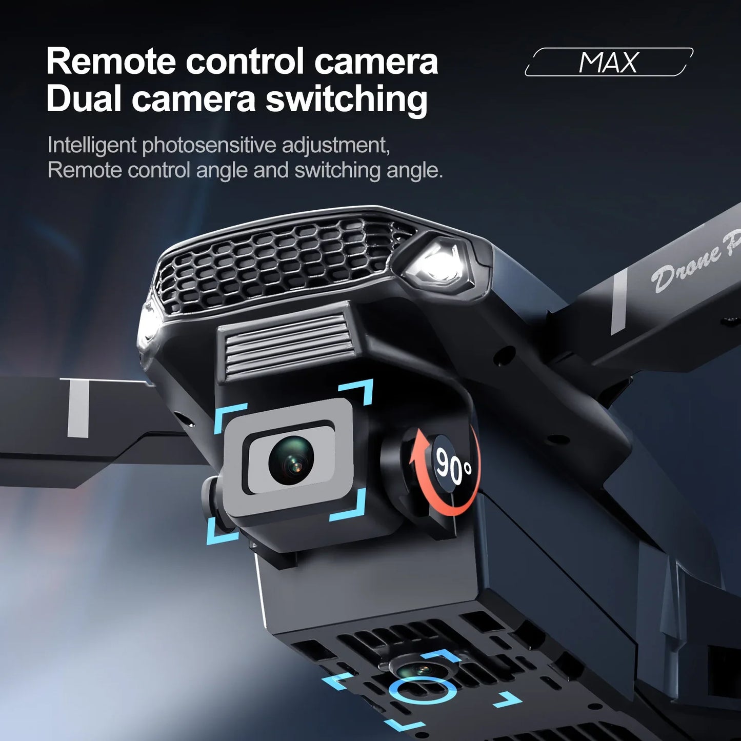 Black E88E99 GT Lighting Big Screen Control Mini Drone Dual Camera Optical Flow Fixed Height HD Aerial Photography Quadcopter