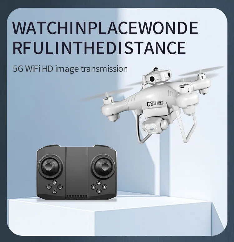 CS8 MINI FPV Drone – 4K HD Dual Cam, Obstacle Avoidance, Beginner, Black