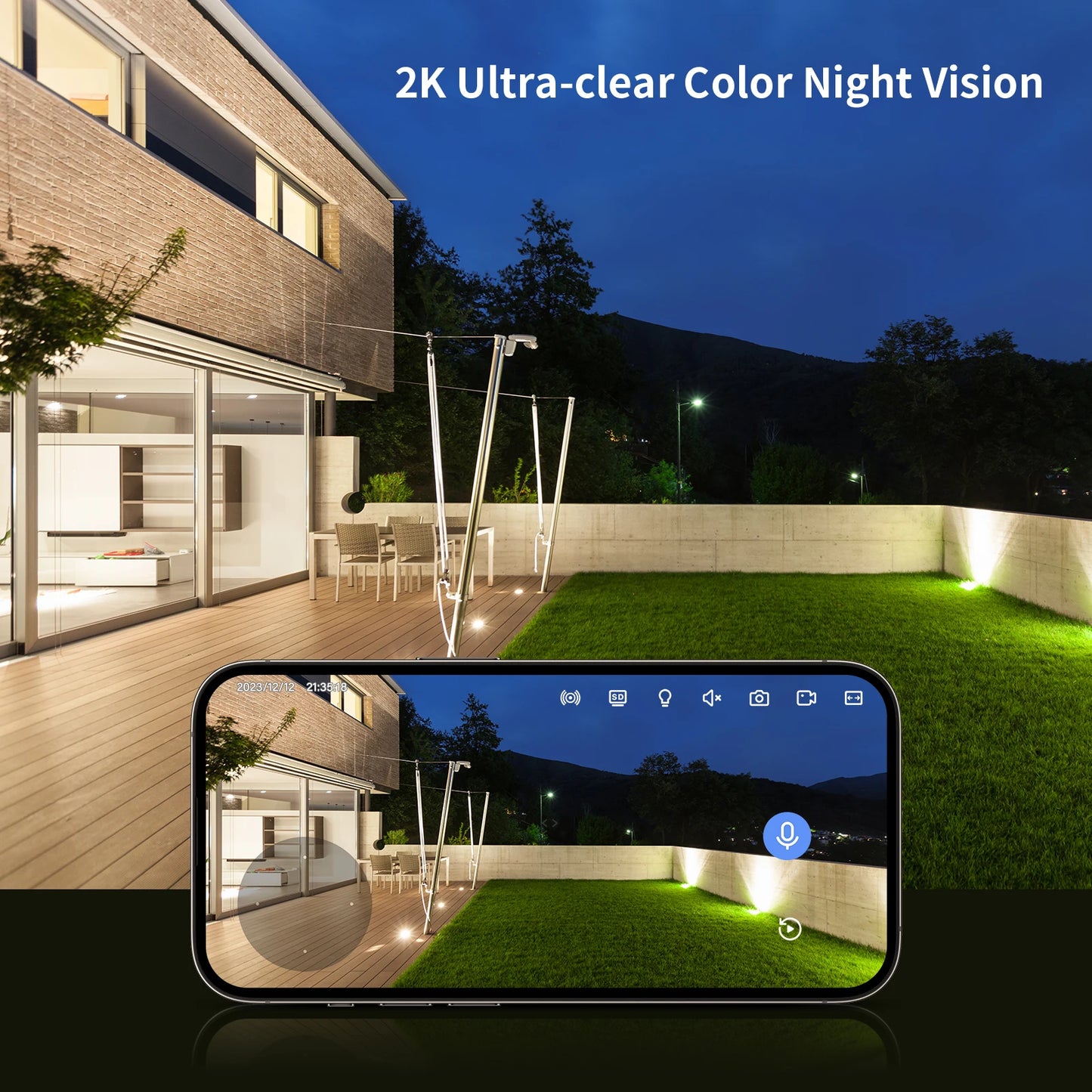 Jennov 2K Outdoor WiFi Camera – 3MP HD, 5GHz/2.4GHz, AI, Color Night Vision
