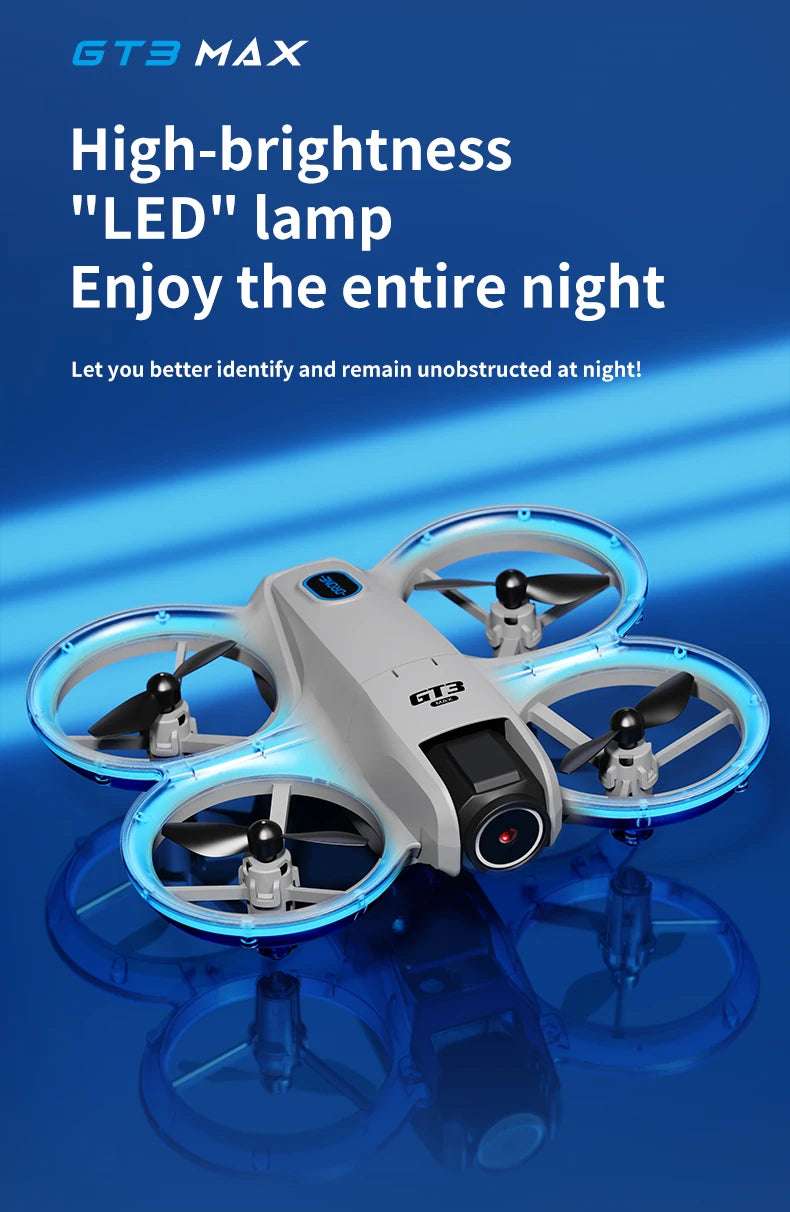 2025 NEW GT3 MAX Mini With LED Foldable Drones GPS 8K HD Dual Camera Brushless Motor Obstacle Avoidance RC Quadcopter Toys Gifts