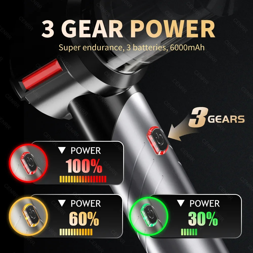 CENRR Car Vacuum Cleaner - High Pressure, Cordless, Mini Handheld Vac
