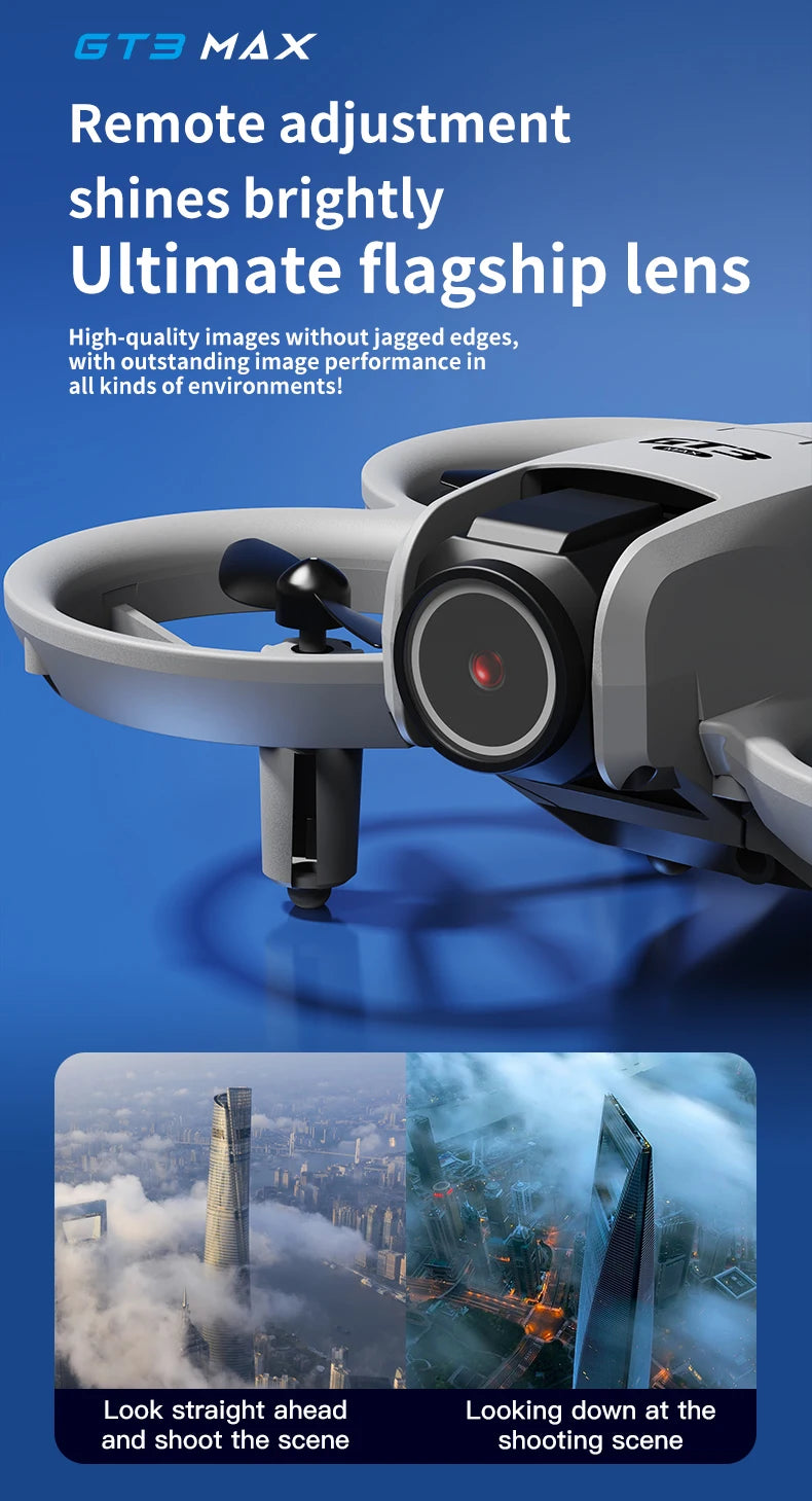 2025 NEW GT3 MAX Mini With LED Foldable Drones GPS 8K HD Dual Camera Brushless Motor Obstacle Avoidance RC Quadcopter Toys Gifts