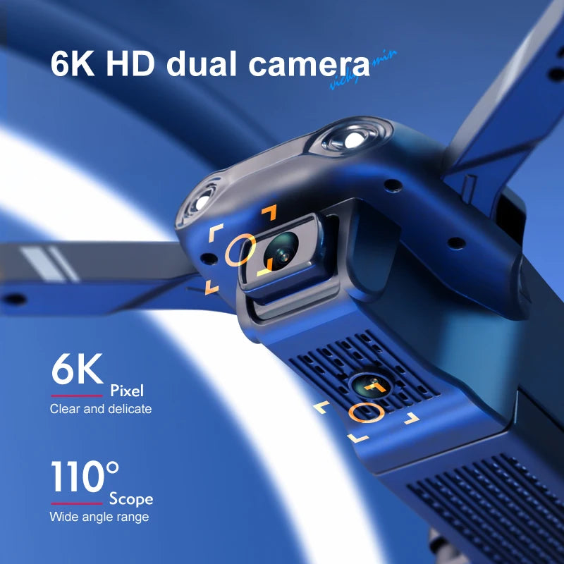 V13 Mini Drone – 4K HD, 1080P Dual Camera, 2.4G WIFI, Foldable, Black