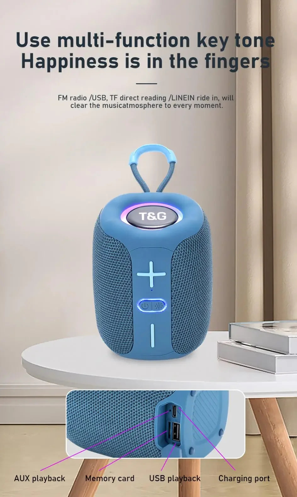 TG658 Bluetooth Speaker – Portable, Wireless, Mini Bass, TF Support
