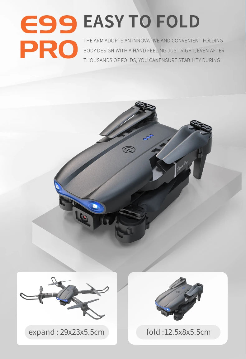 E99Pro RC Drone – 4K Professional – 1080P HD Camera, WiFi FPV, Gift Toy