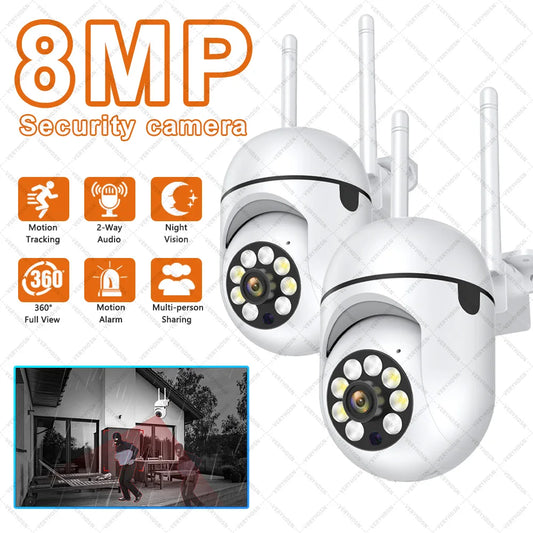 8MP WiFi PTZ Camera - Outdoor IP, 4X Zoom, AI Tracking, Night Color