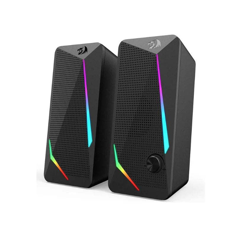 Redragon Speakers – GS510 RGB 2.0 Stereo, LED Lights, PC Desktop Black
