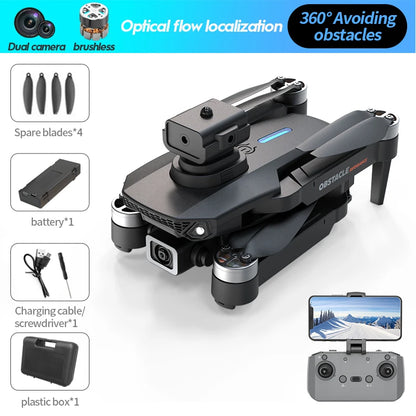 Mini Drone E88S 4k HD Dual Camera Foldable 360° Obstacle Avoidance WIFI FPV Brushless Quadcopter Helicopter Kids Toys Tarmac Pad