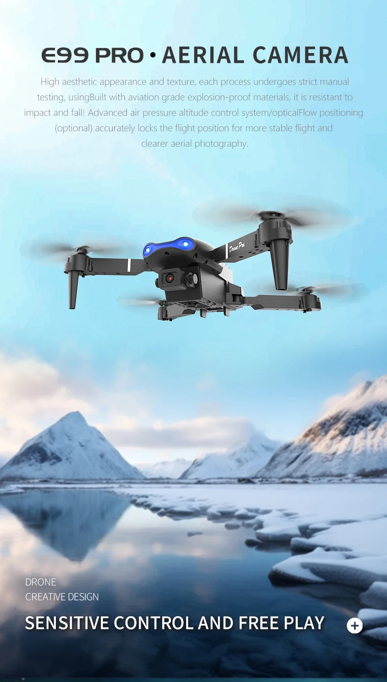 E99Pro RC Drone – 4K Professional – 1080P HD Camera, WiFi FPV, Gift Toy