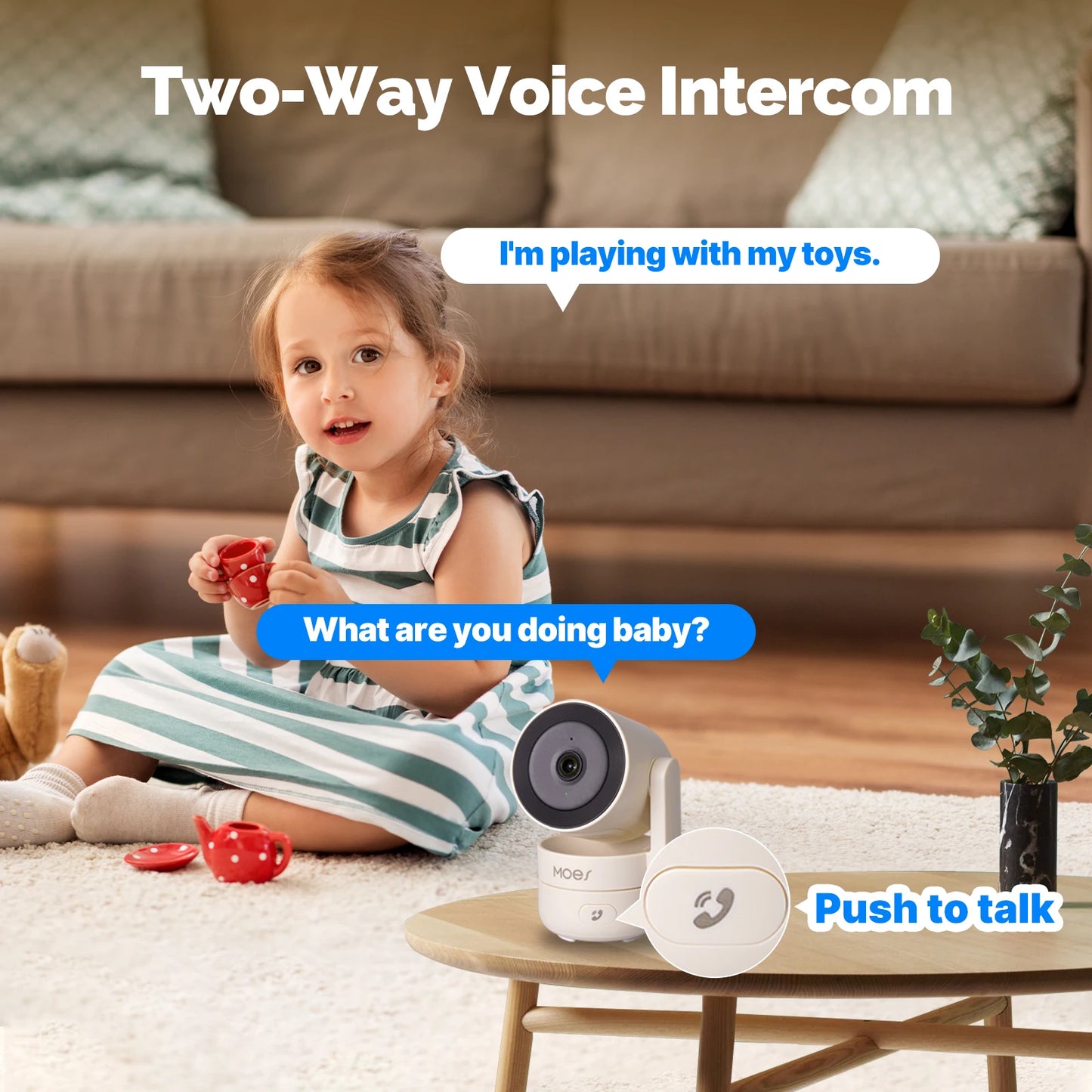 MOES 4MP Smart Indoor Camera – WiFi, Pan/Tilt, Night Vision, Alexa, Tuya