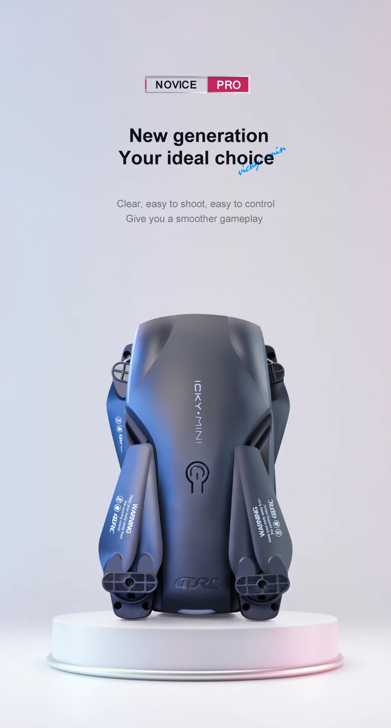 V13 Mini Drone – 4K HD, 1080P Dual Camera, 2.4G WIFI, Foldable, Black