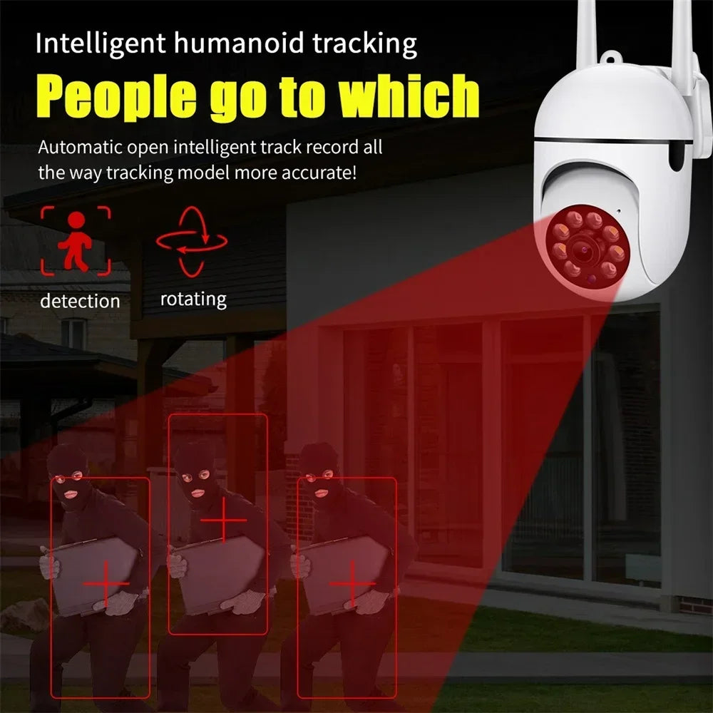8MP WiFi PTZ Camera - Outdoor IP, 4X Zoom, AI Tracking, Night Color