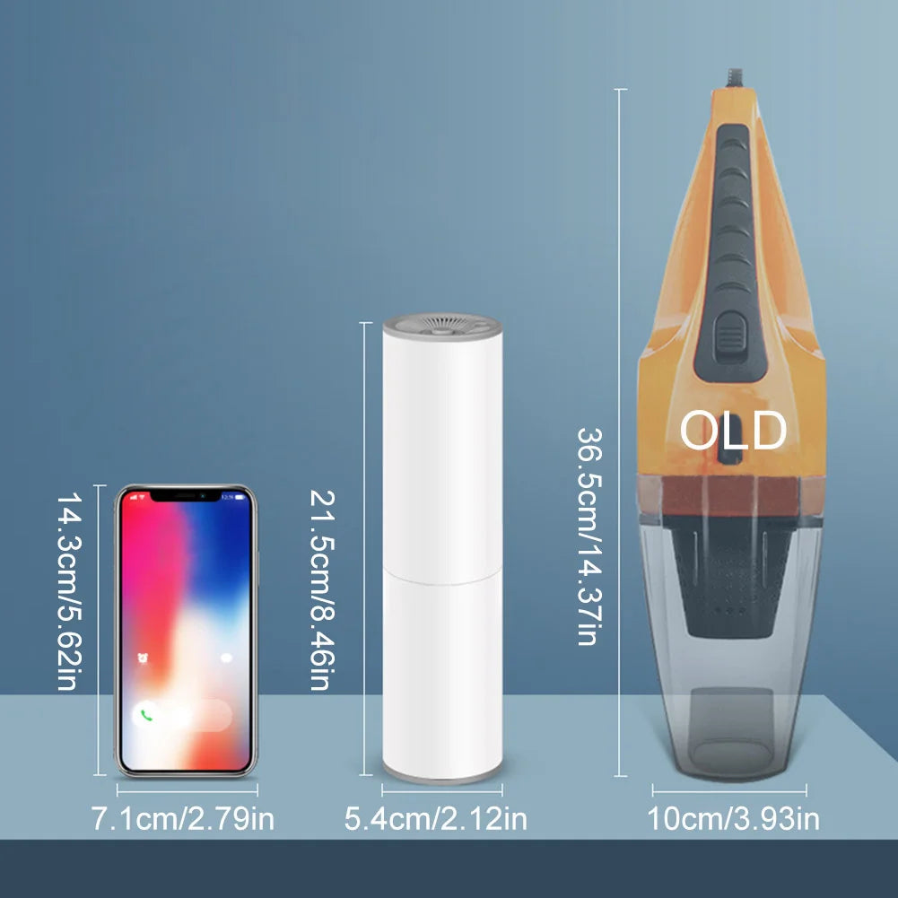 Portable Handheld Mini Vacuum Cleaner - 120W, Car Charger, Wireless