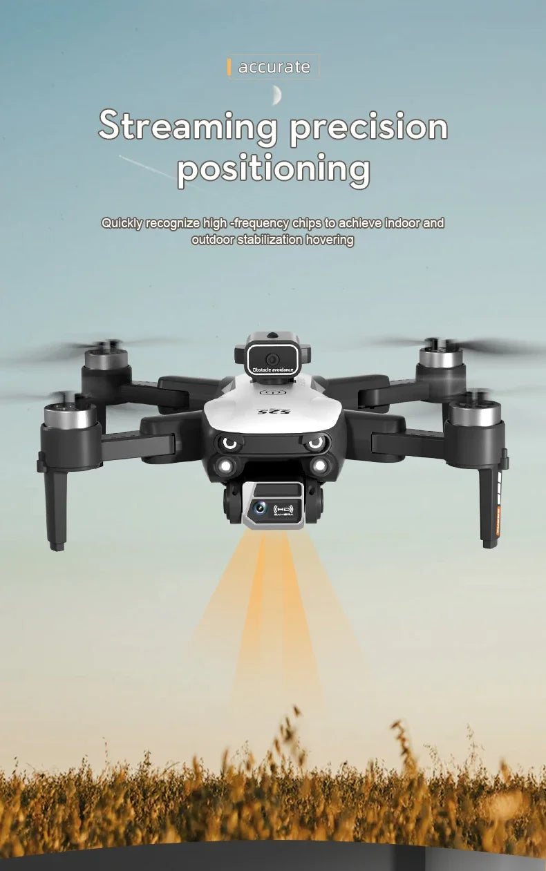 S2S Mini Drone – 4K/8K HD Camera, Brushless Motor, Foldable, Black