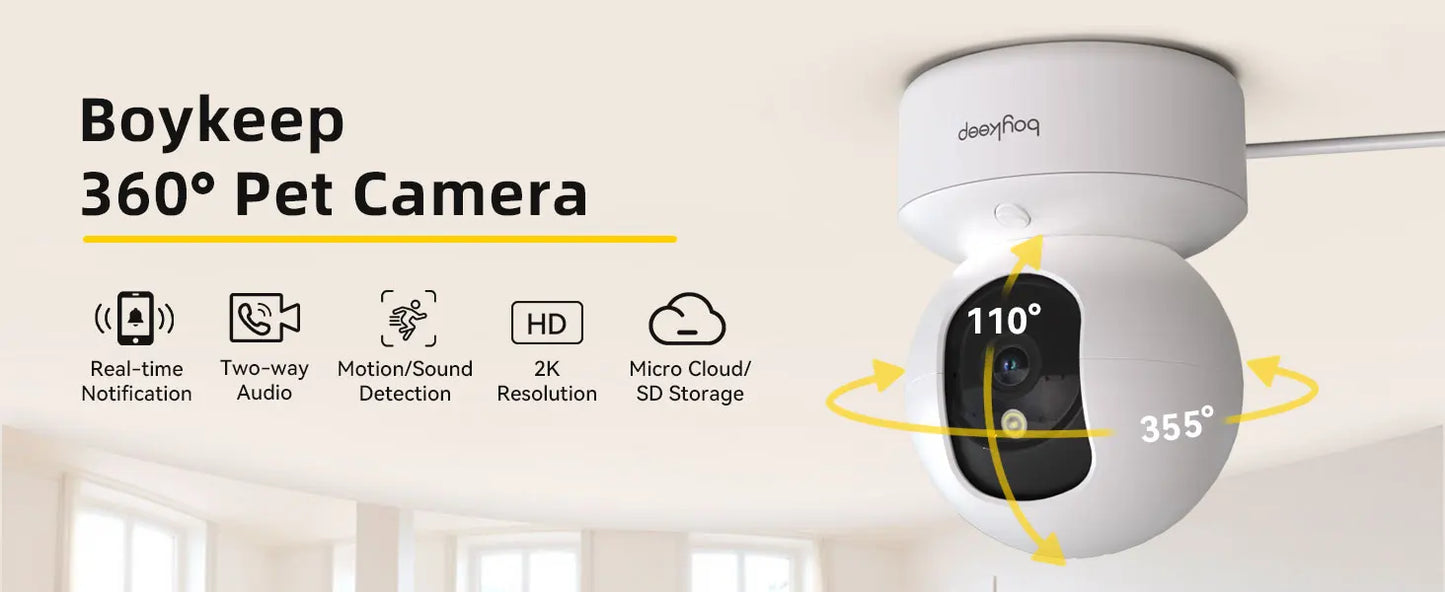 BoyKeep 3MP WiFi Security Camera - 5G/2.4GHz, Automatic Tracking