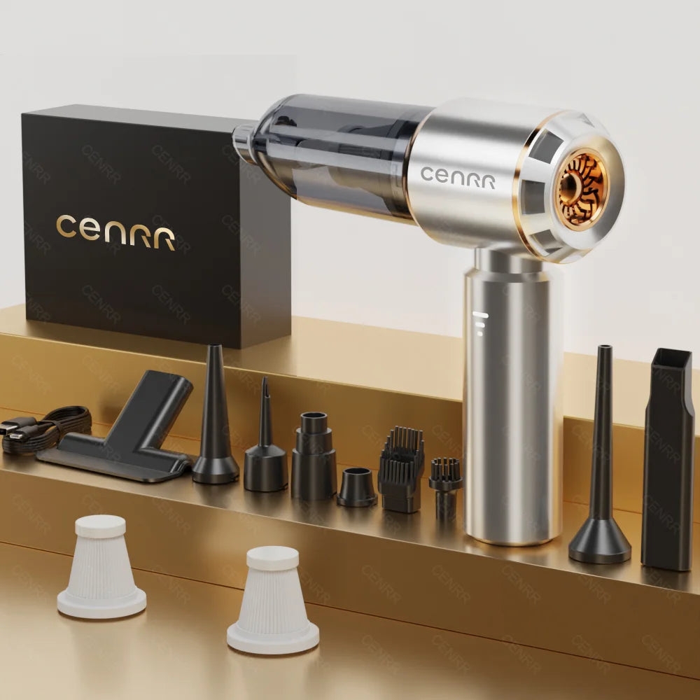 CENRR 360000PA Mini Car Vacuum Cleaner - Cordless, Handheld, Powerful