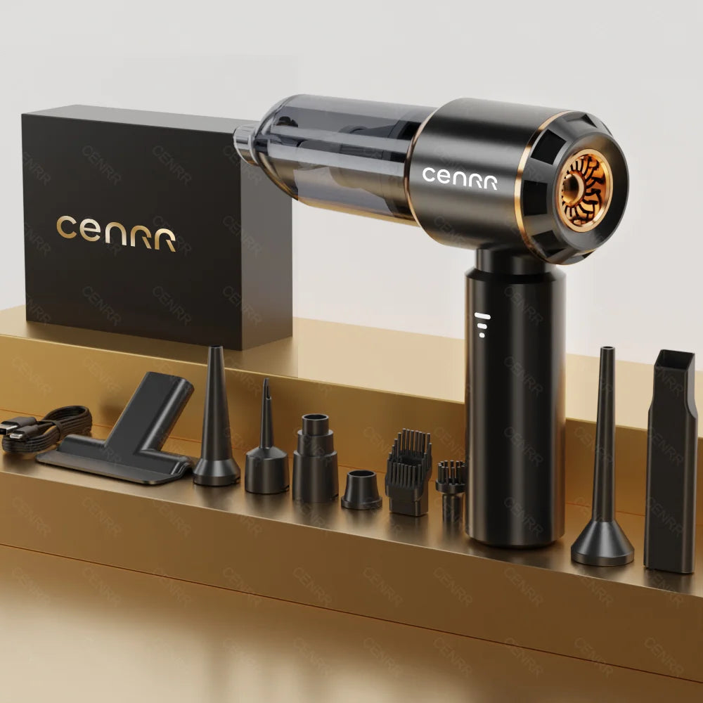 CENRR 360000PA Mini Car Vacuum Cleaner - Cordless, Handheld, Powerful