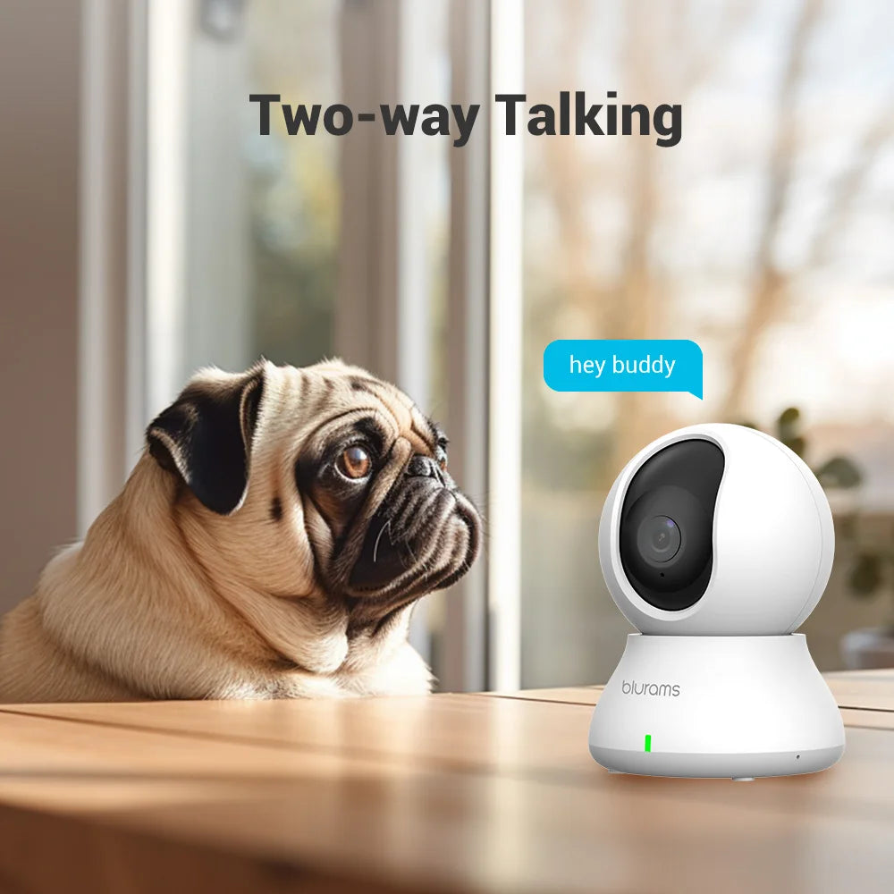Blurams 2K HD Baby Monitor Camera – Motion Detection, 360° View, White