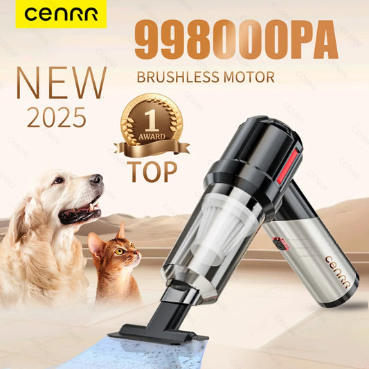 CENRR Car Vacuum Cleaner - High Pressure, Cordless, Mini Handheld Vac