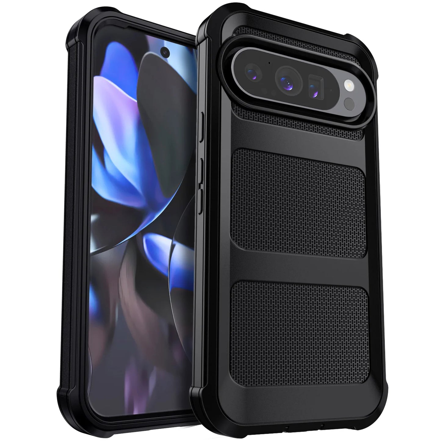 For Google Pixel 9 Pixel 9 Pro Pixel 9 Pro XL Phone Case Shockproof Rugged Heavy Duty Protective Dual Layers Cover Black
