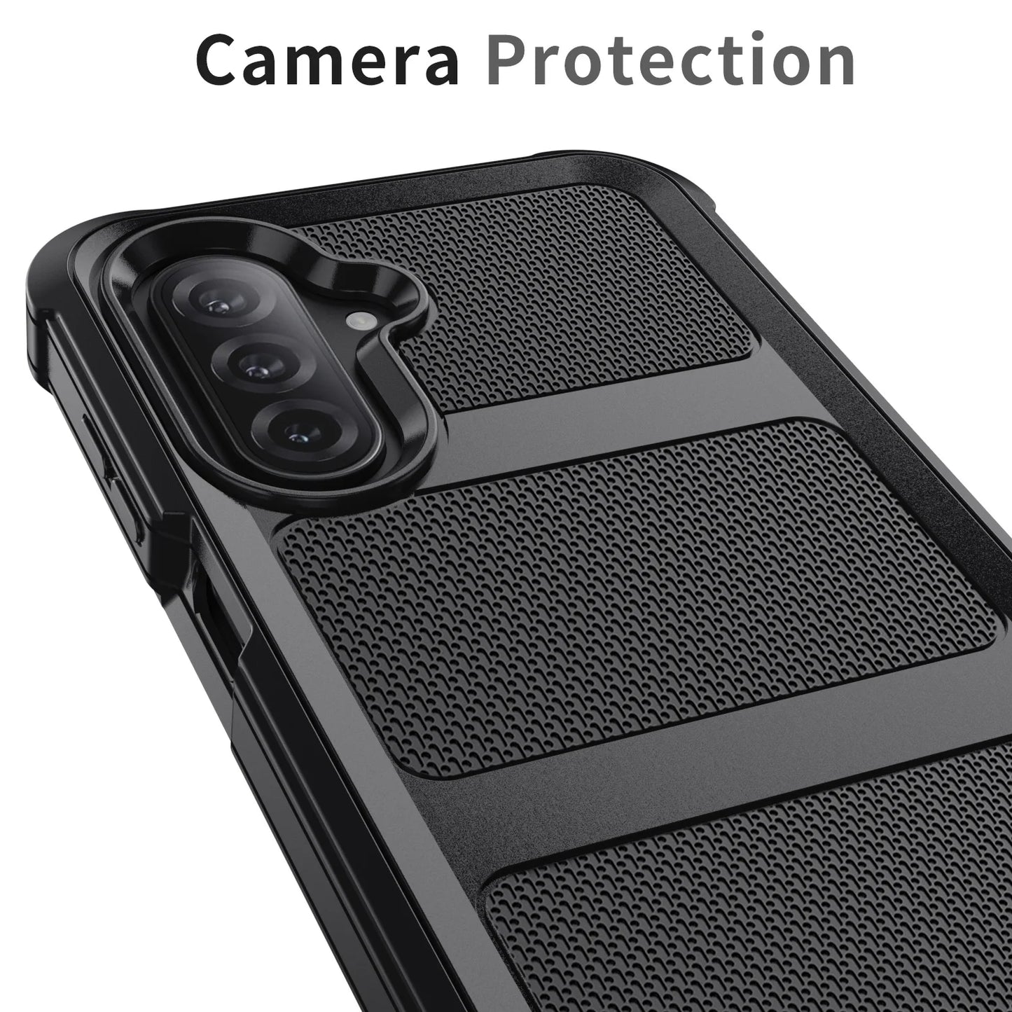 For Samsung Galaxy A06 A16 A26 A36 A56 Phone Case Rugged Shockproof Heavy Duty Protective Dual Layers Cover Black